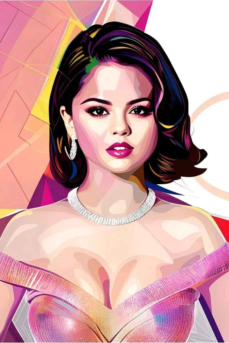 Selena Gomez wpap poster con telaio in alluminio da BONANZA