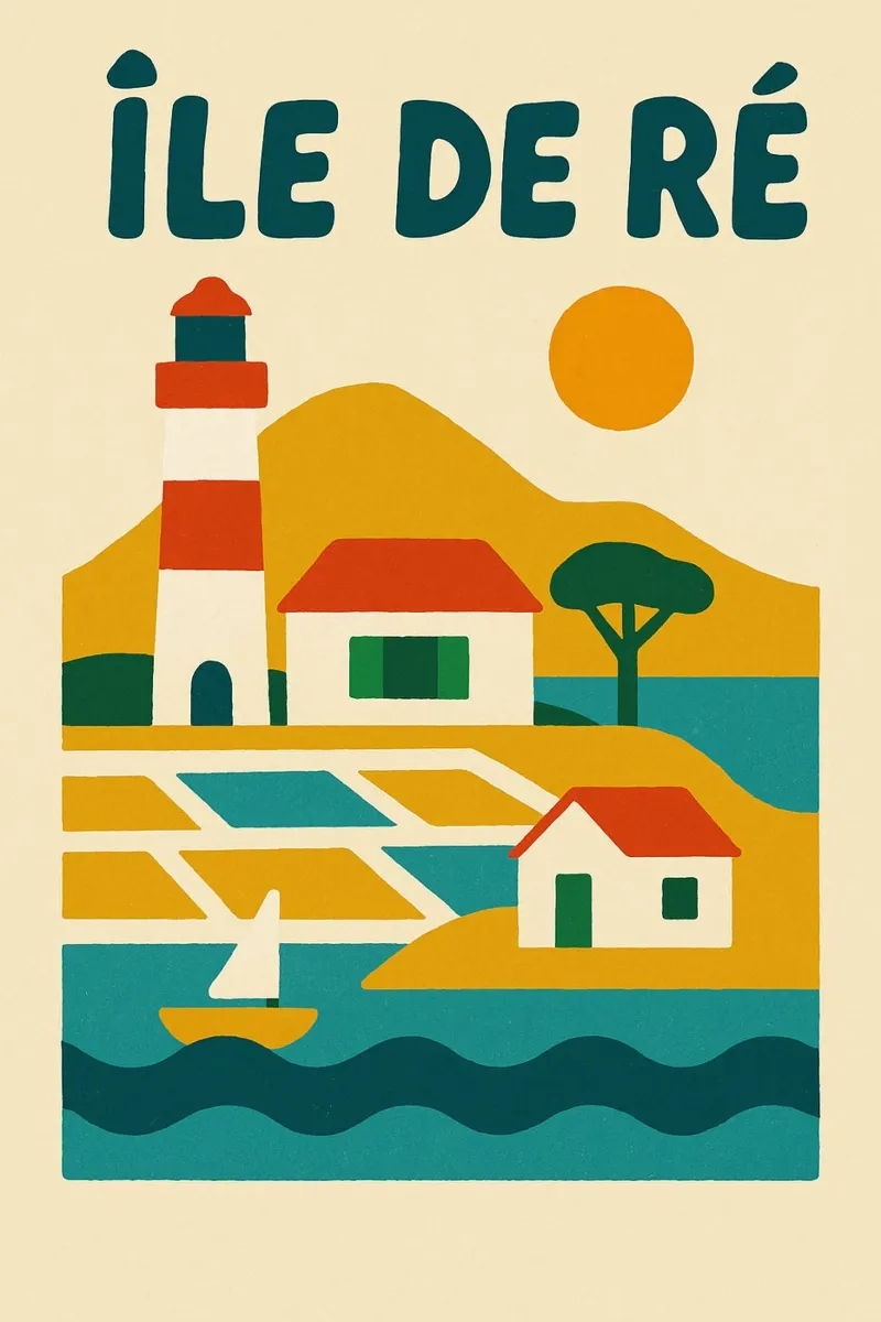Poster Île de Ré - Poster retrò poster da JETLAG | affiches voyage