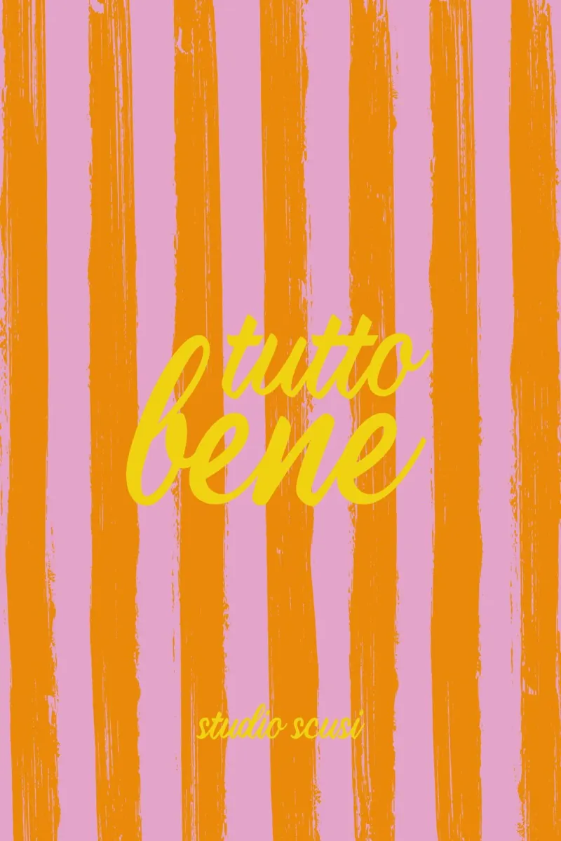 Tutto Bene - Alles gut poster con telaio in alluminio da studio scusi