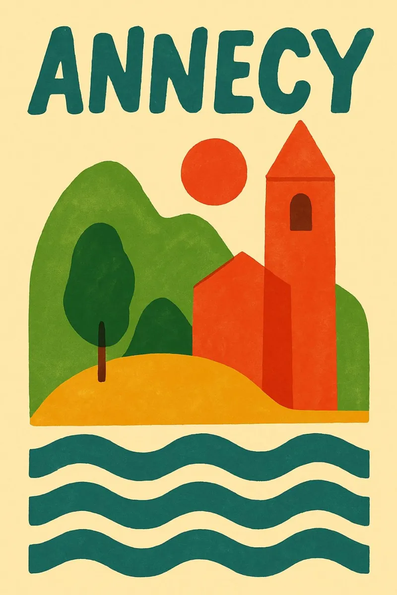 Poster di Annecy - Poster retrò poster con telaio in plastica da JETLAG | affiches voyage
