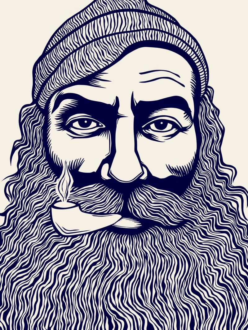 Captain Linocut Print poster da Indigo Rain