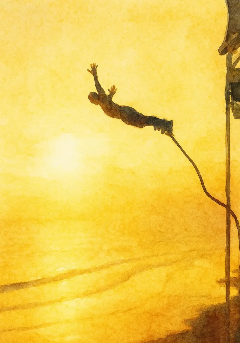 Bungee-Jumping Extremsport Malerei Poster von warsilaw