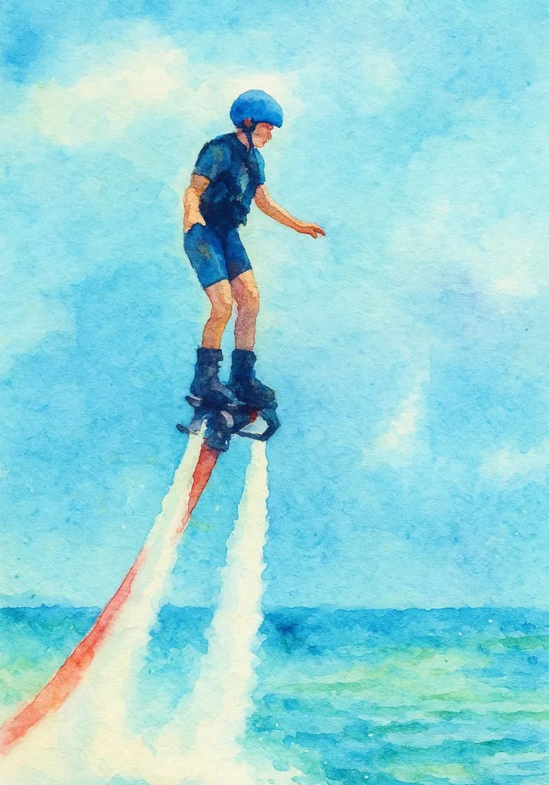 flyboard acqua jet sport estremo pittura poster da warsilaw