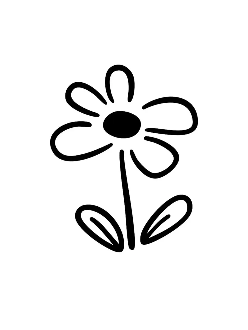 Semplice disegno di fiori in bianco e nero poster da Charlotte Gagnon