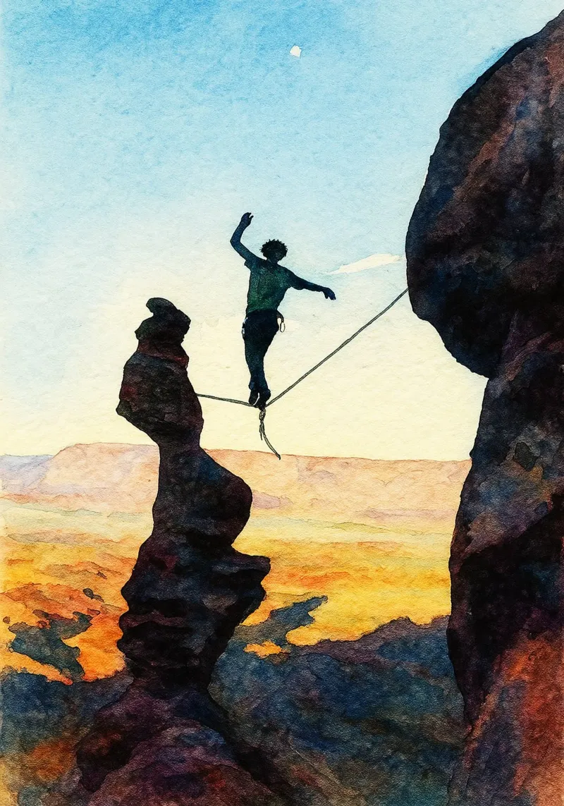 Highlining Extremsport Malerei Poster von warsilaw