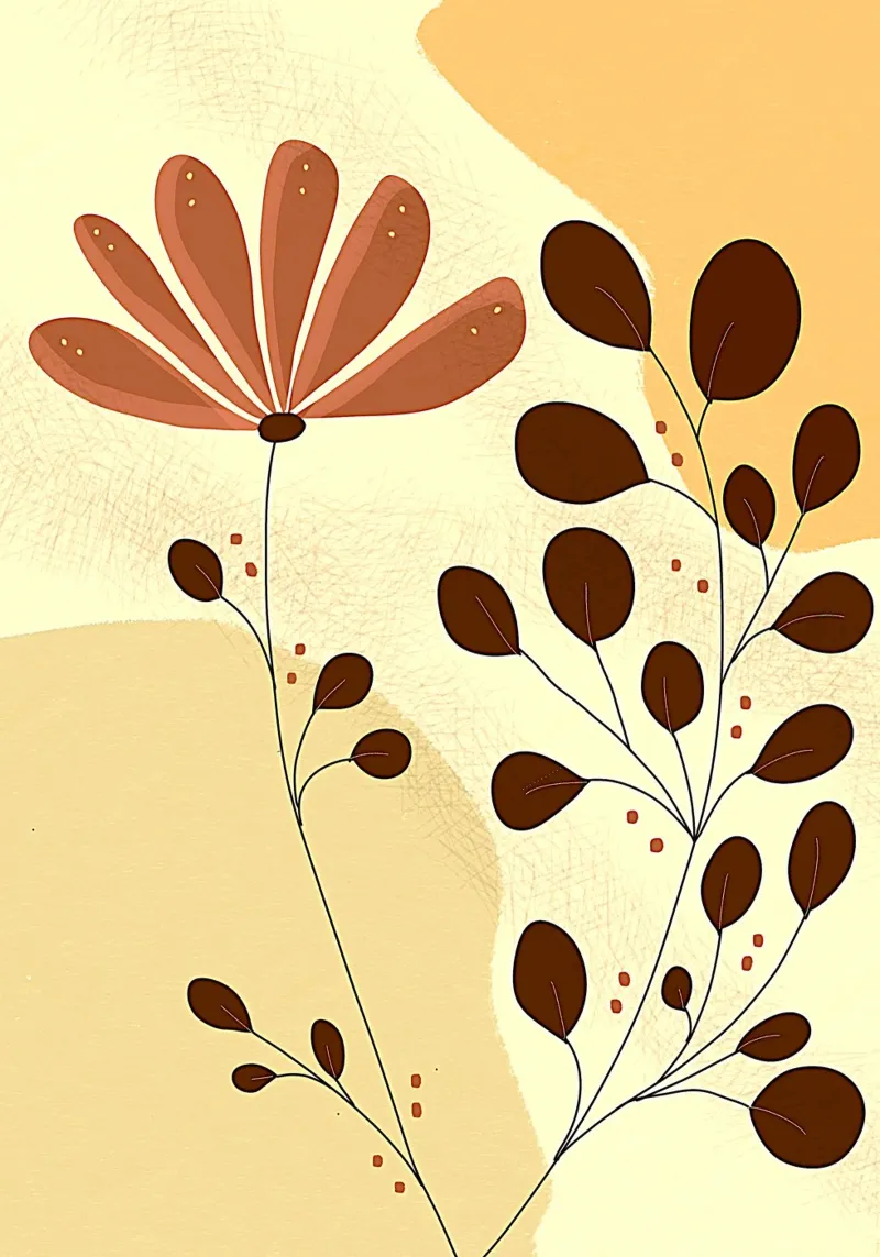 leave and flowers poster da mip of map