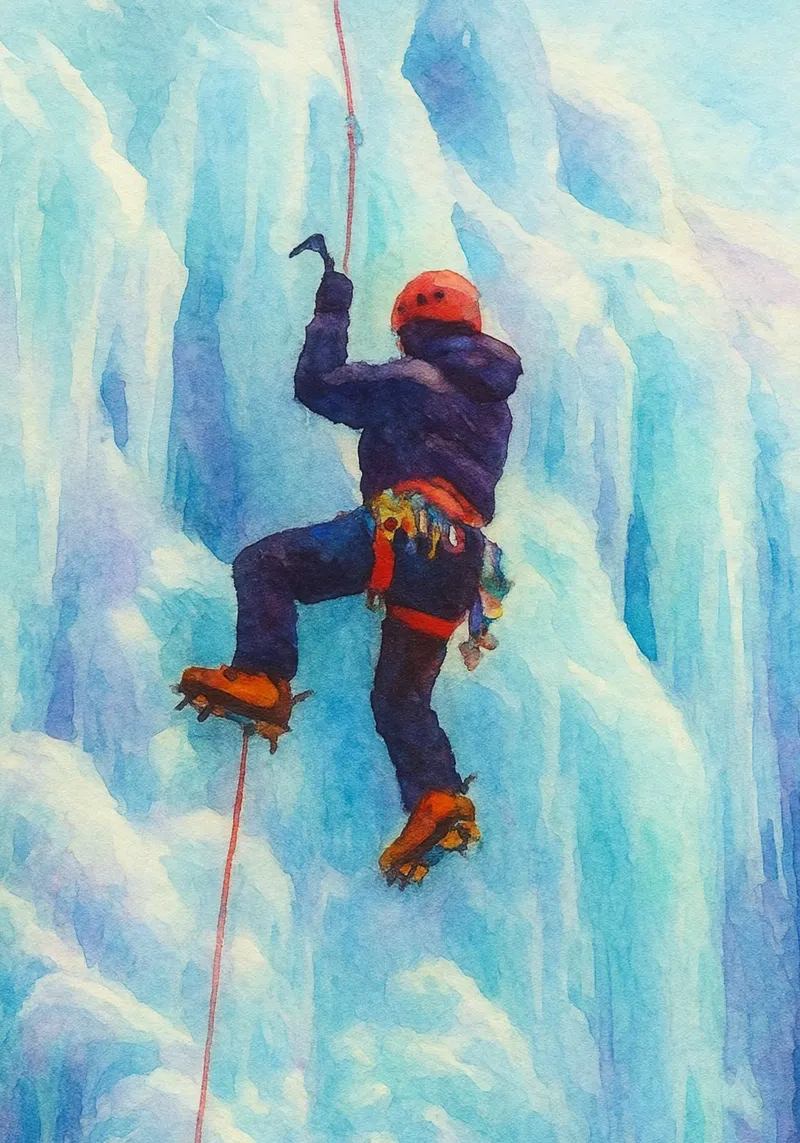 Eisklettern Extremsport Malerei Poster von warsilaw