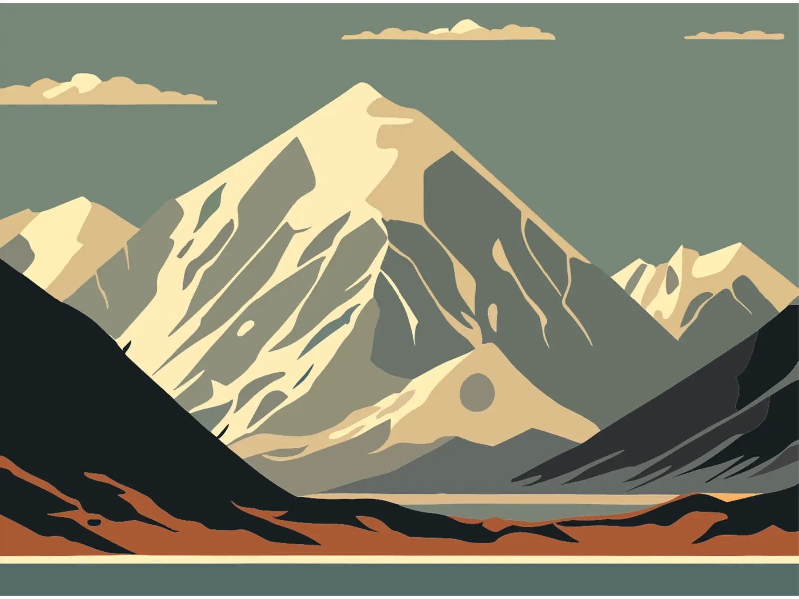 moutain in ice poster da mip of map
