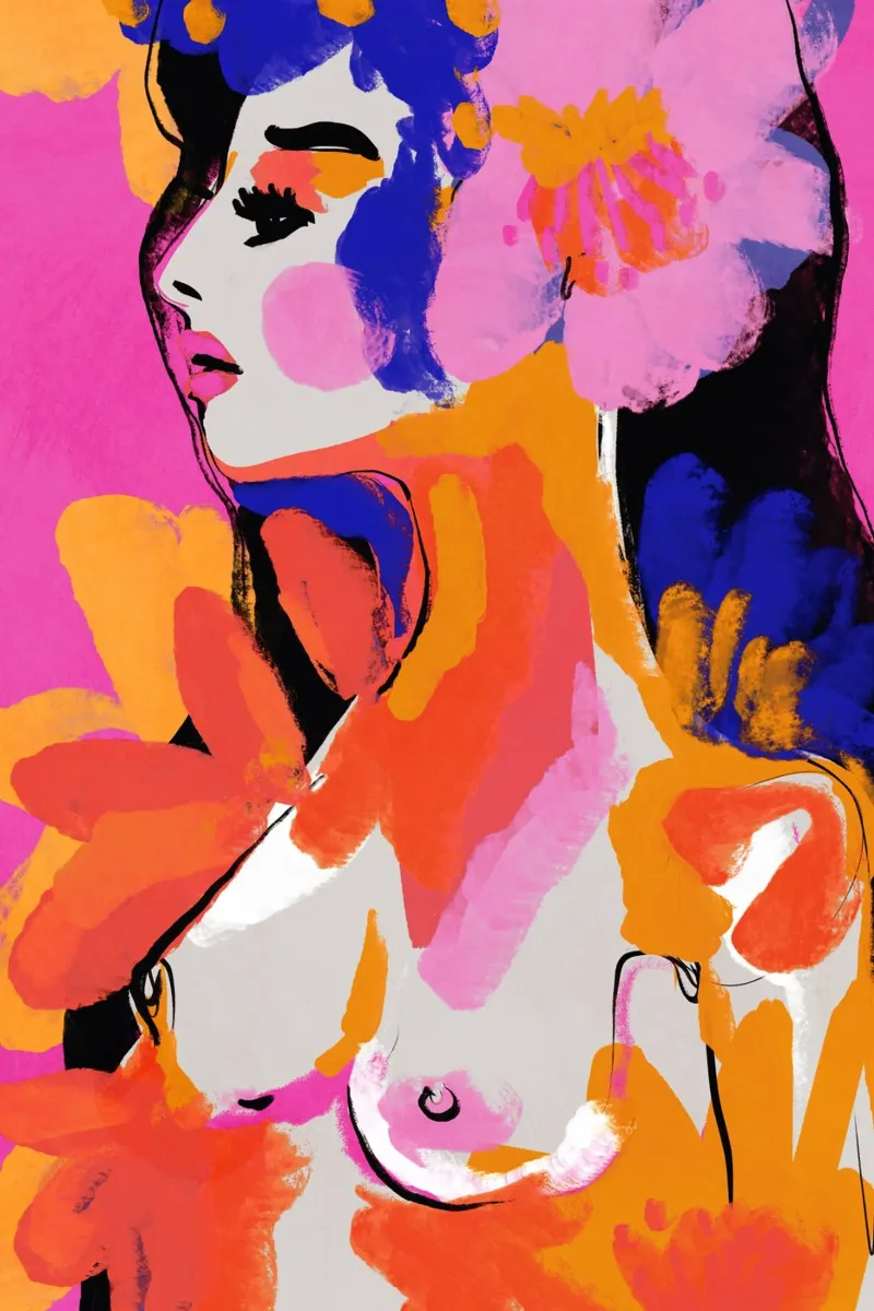 Born From Flowers poster avec cadre en bois de treechild