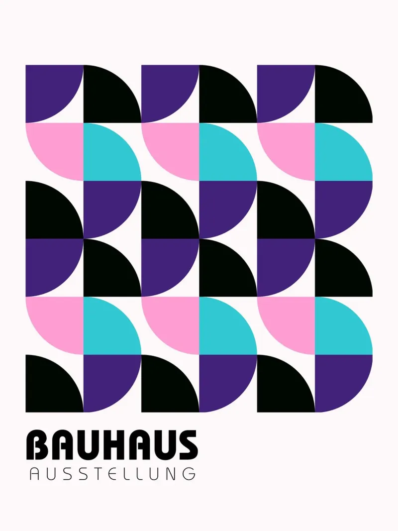 Bauhaus Geometric - Abstract Pattern Art canvas with Floater frame by Casa Calm