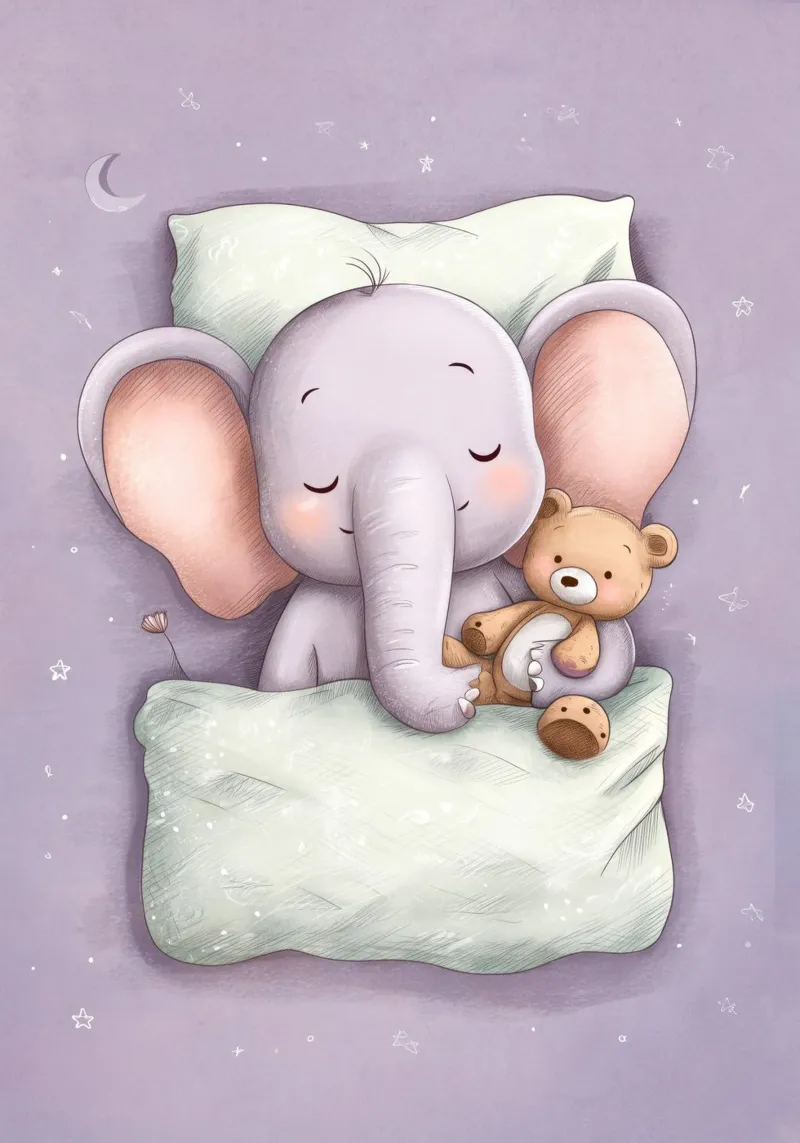 Baby Elephant Sweet Dreams poster da Kiara