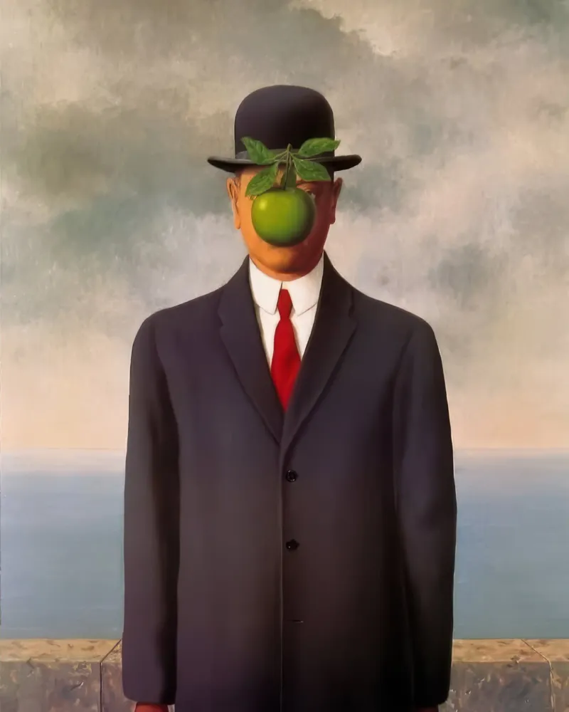 Der Menschensohn, 1946 von Rene Magritte Poster mit Aluminium Rahmen von TIGER JHONSON