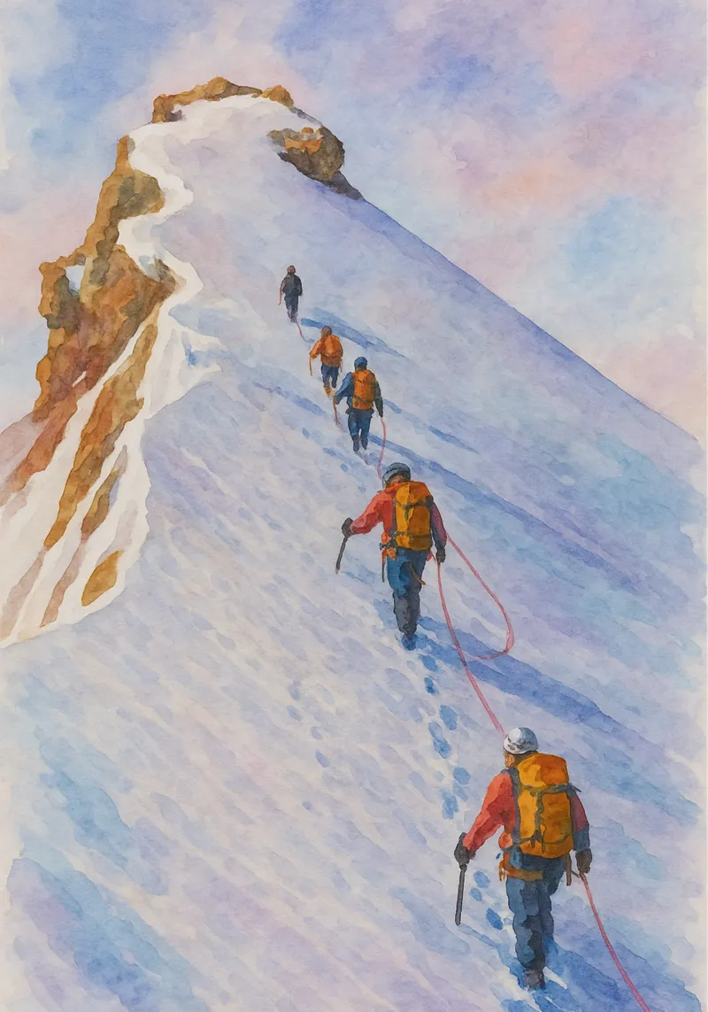 Bergsteigen Extremsport Malerei Poster von warsilaw
