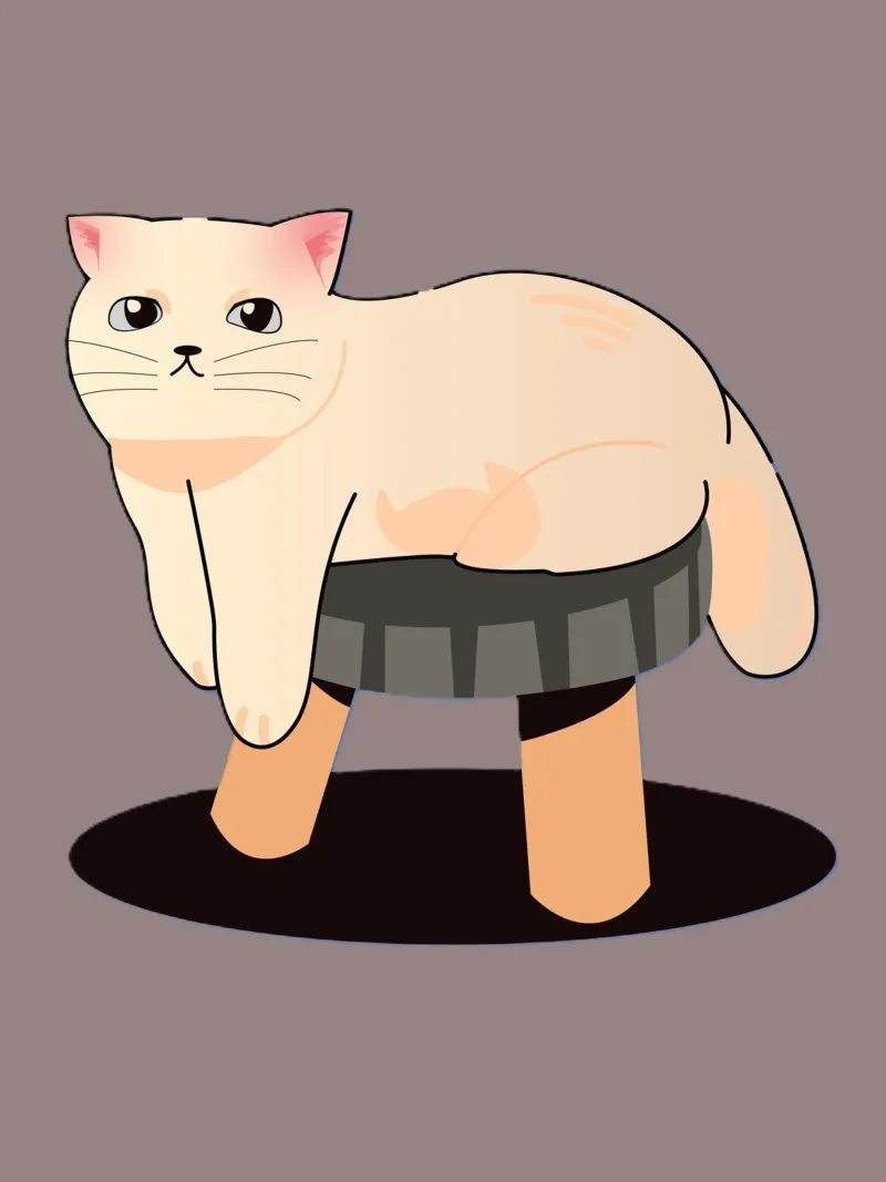 cat on the chair poster con telaio in plastica da space words