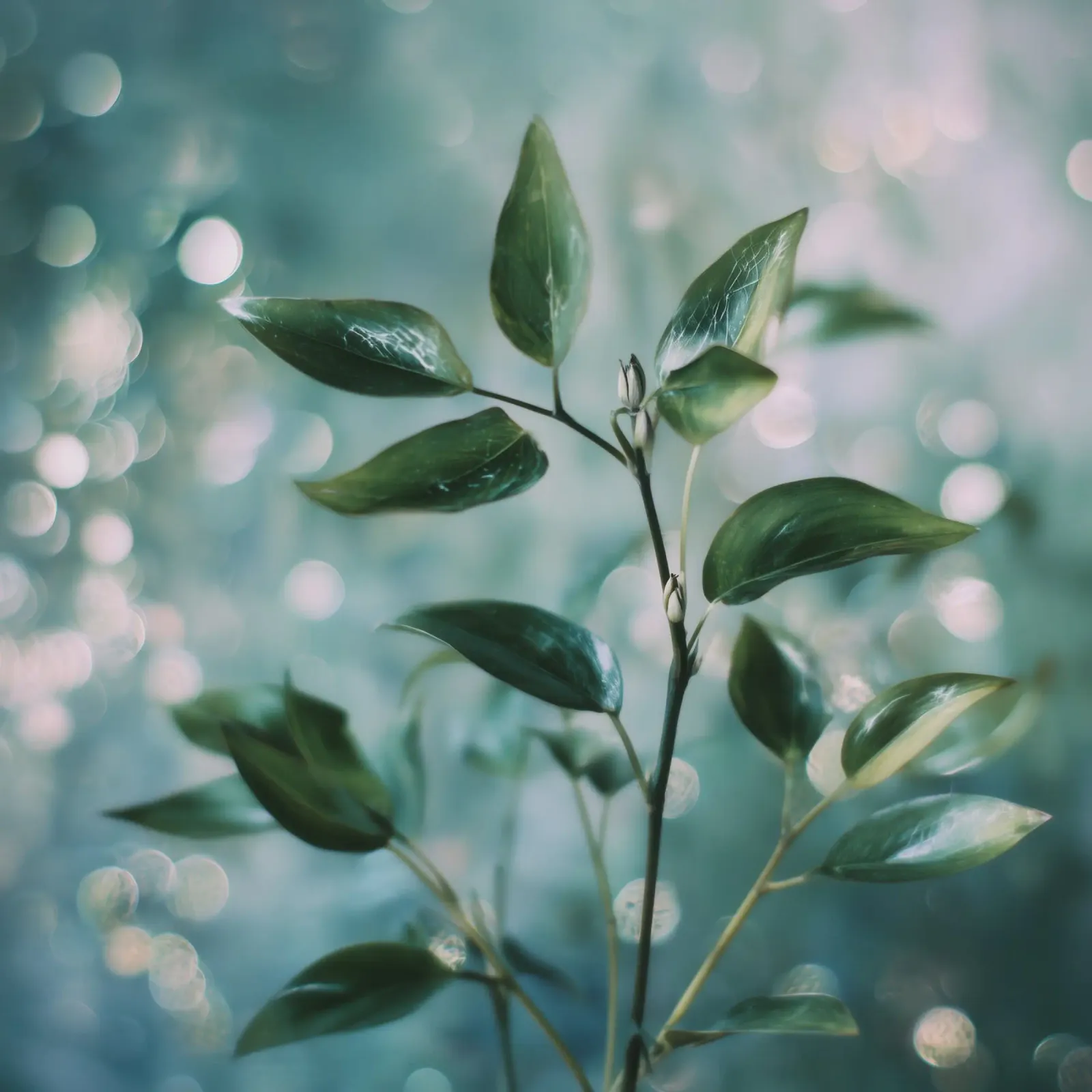 Bokeh Botanica No 02 tela con Cornice a cassetta da treechild