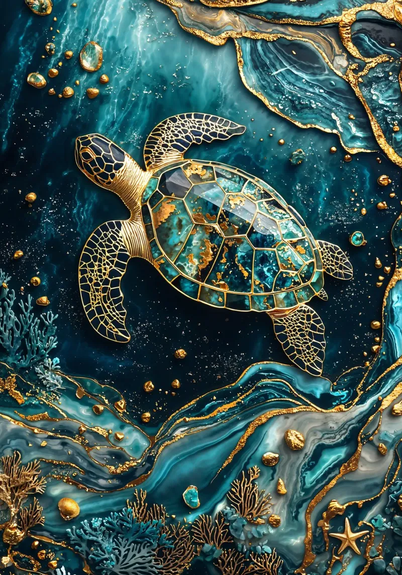 Eternal Tidekeeper Kintsugi Art poster da Pixaverse