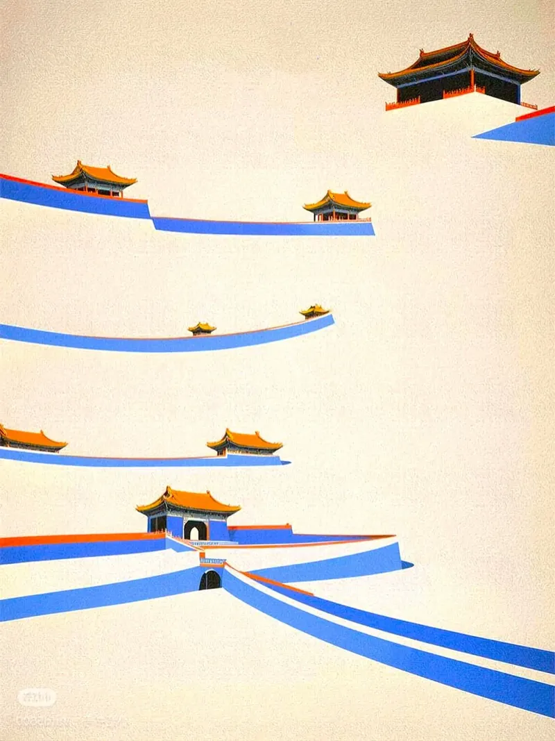 temples layers poster con telaio in legno da Good days