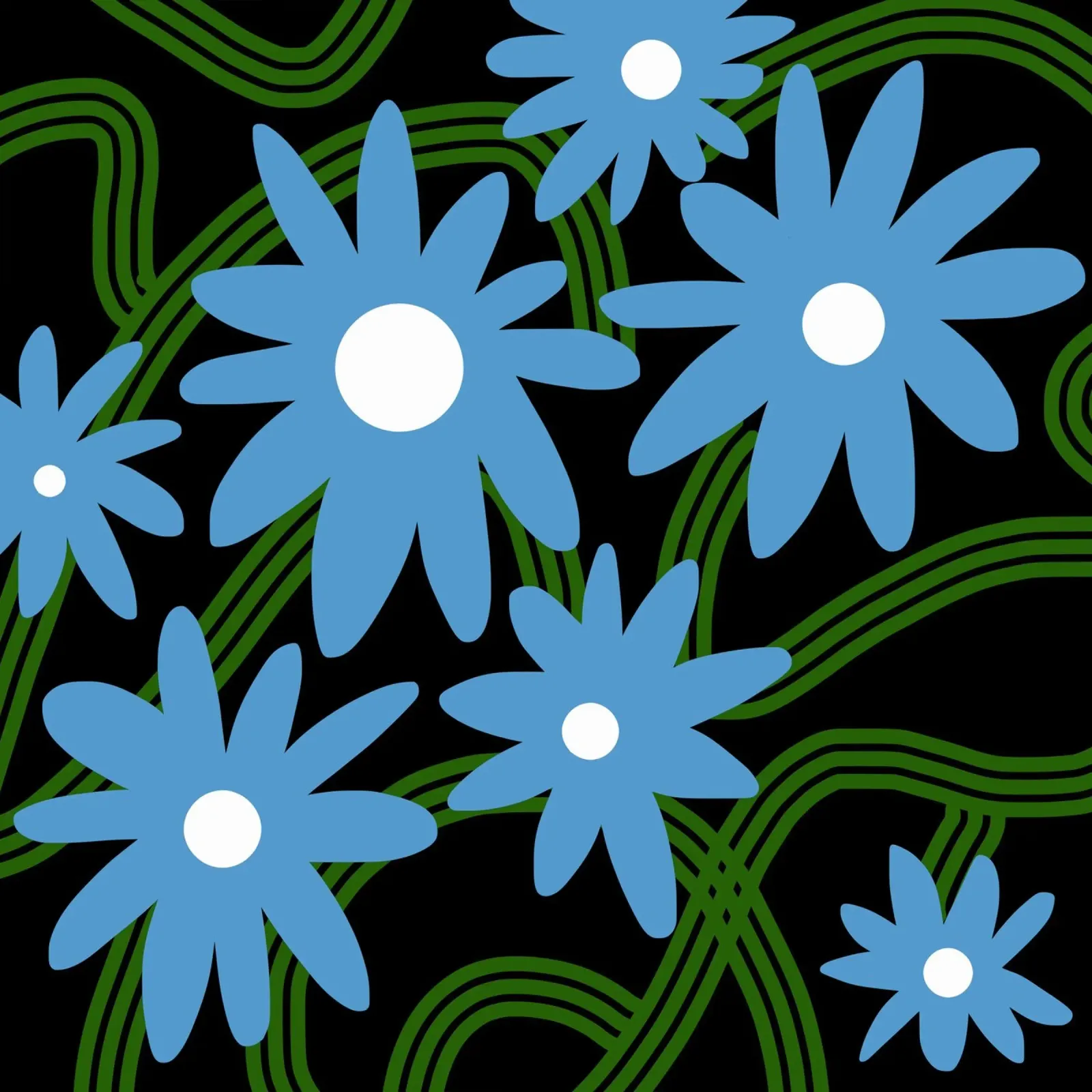 I fiori blu si aggrovigliano poster da Little Dean
