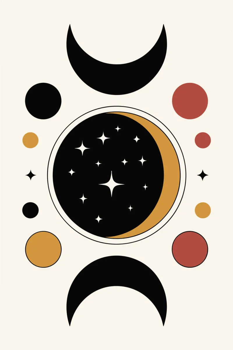 Eclipse Rings poster con telaio in legno da LisaArtes