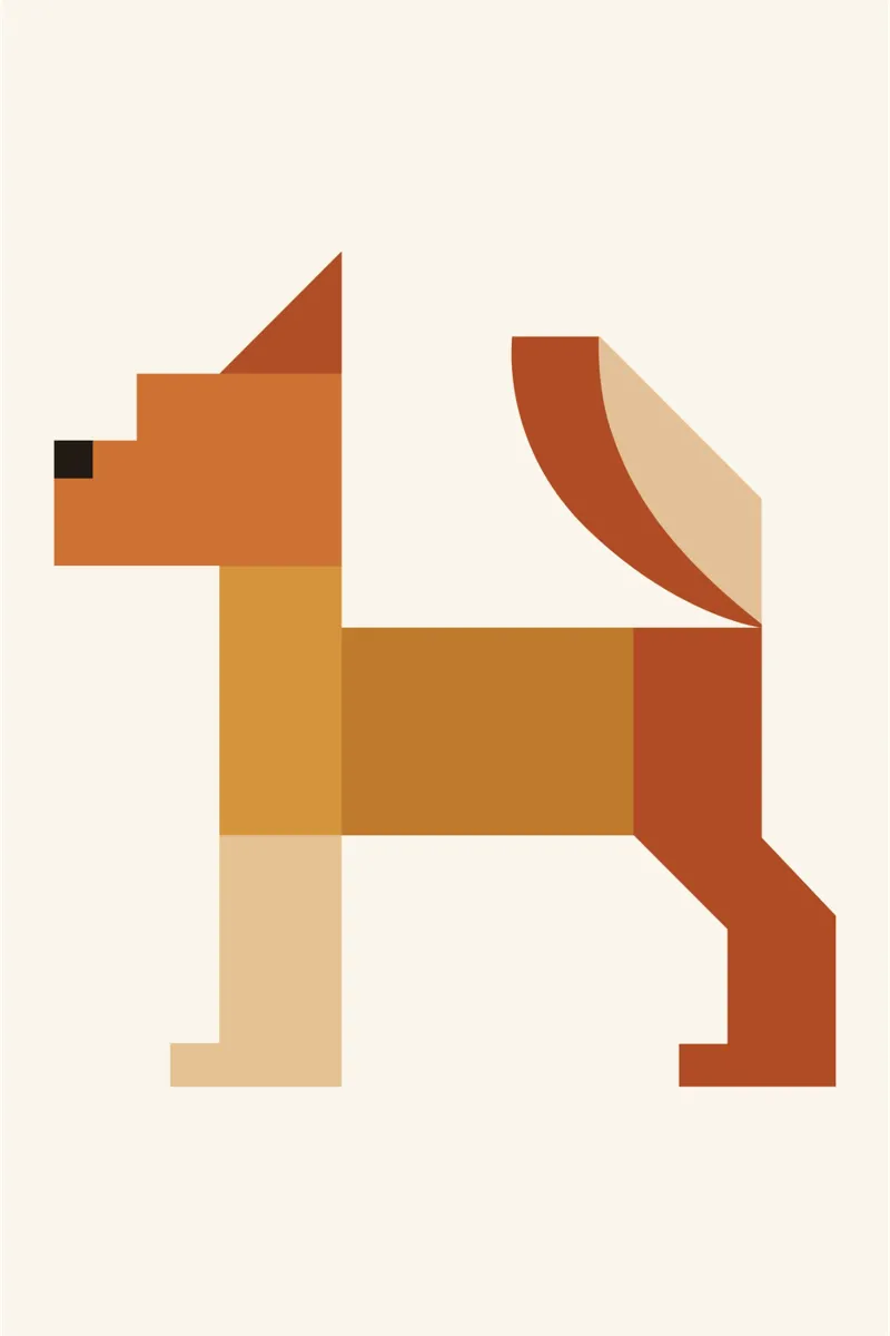 Geometric Animal in Boho Style canvas with Floater frame by LisaArtes