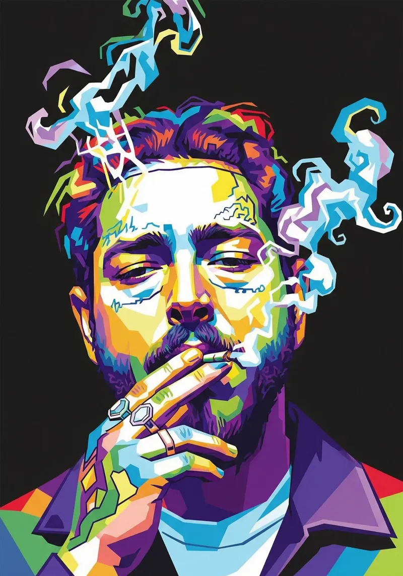 Post Malone che fuma poster da Hantamrata