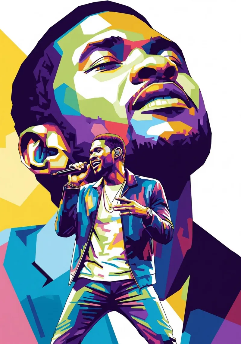 Usher berühmter Sänger Poster von Hantamrata
