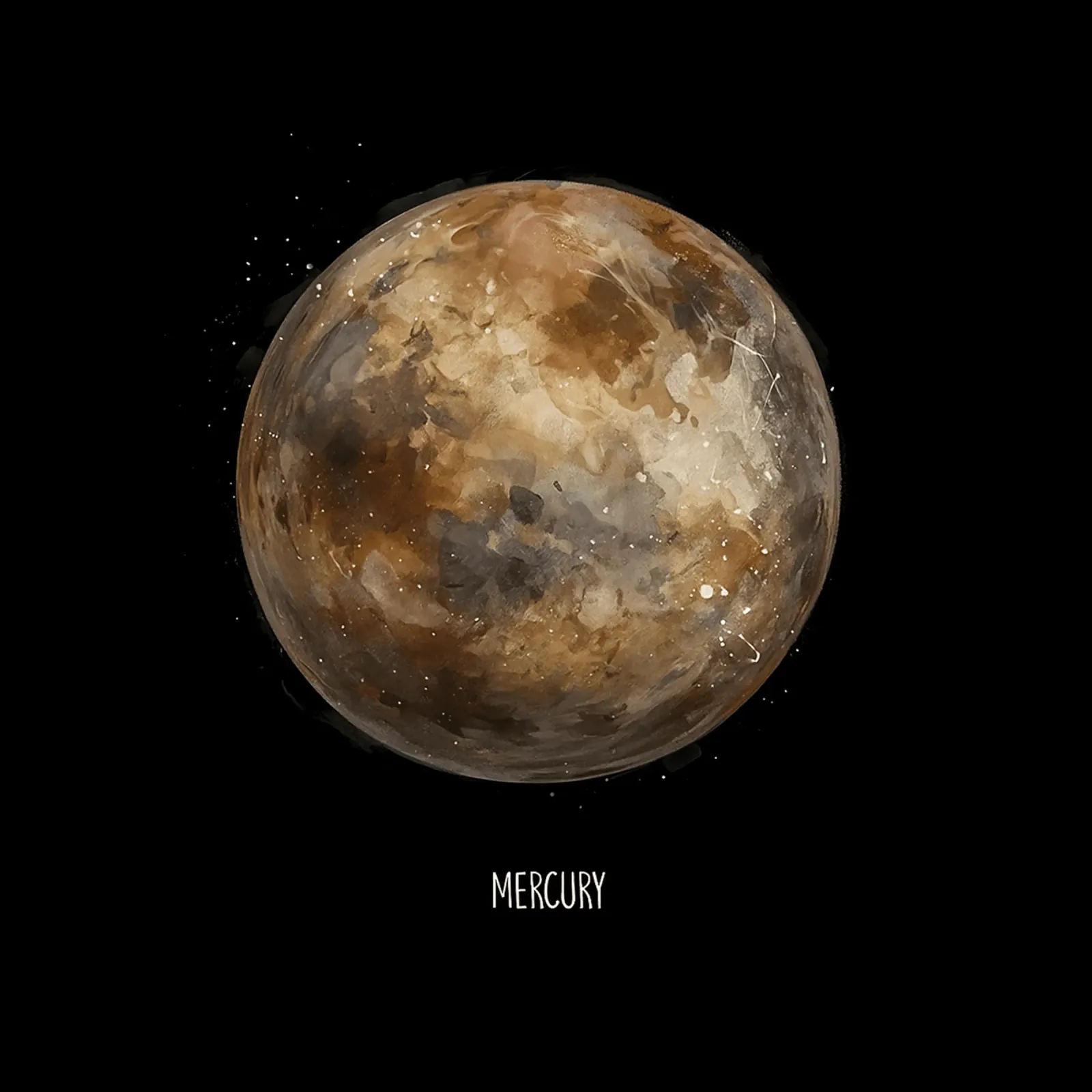 Mercury: Watercolor Planet poster con telaio in plastica da BadrBrand