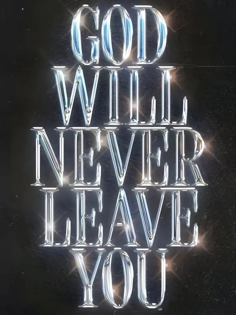 'GOD NEVER LEAVE YOU' tela con Cornice a cassetta da Type & Tape