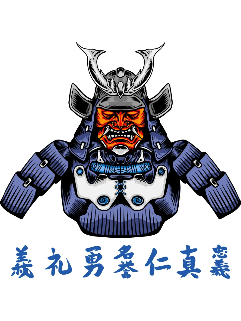 japanese samurai cassock poster con telaio in plastica da roosses