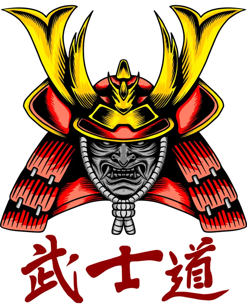 samurai giapponese mascherato tela con Cornice a cassetta da roosses