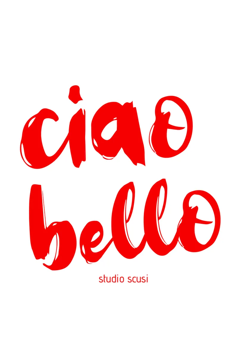 ciao bello - Hallo Hübscher poster con telaio in alluminio da studio scusi