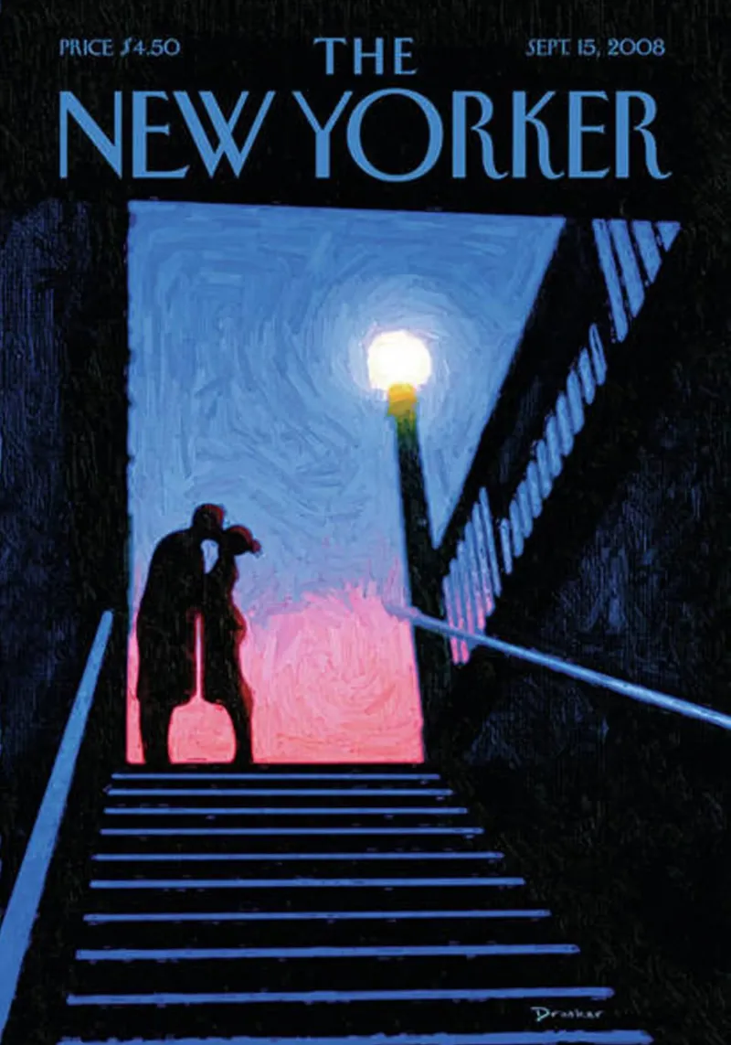 Il New Yorker settembre 2008 poster con telaio in legno da Mr.Lorenzo