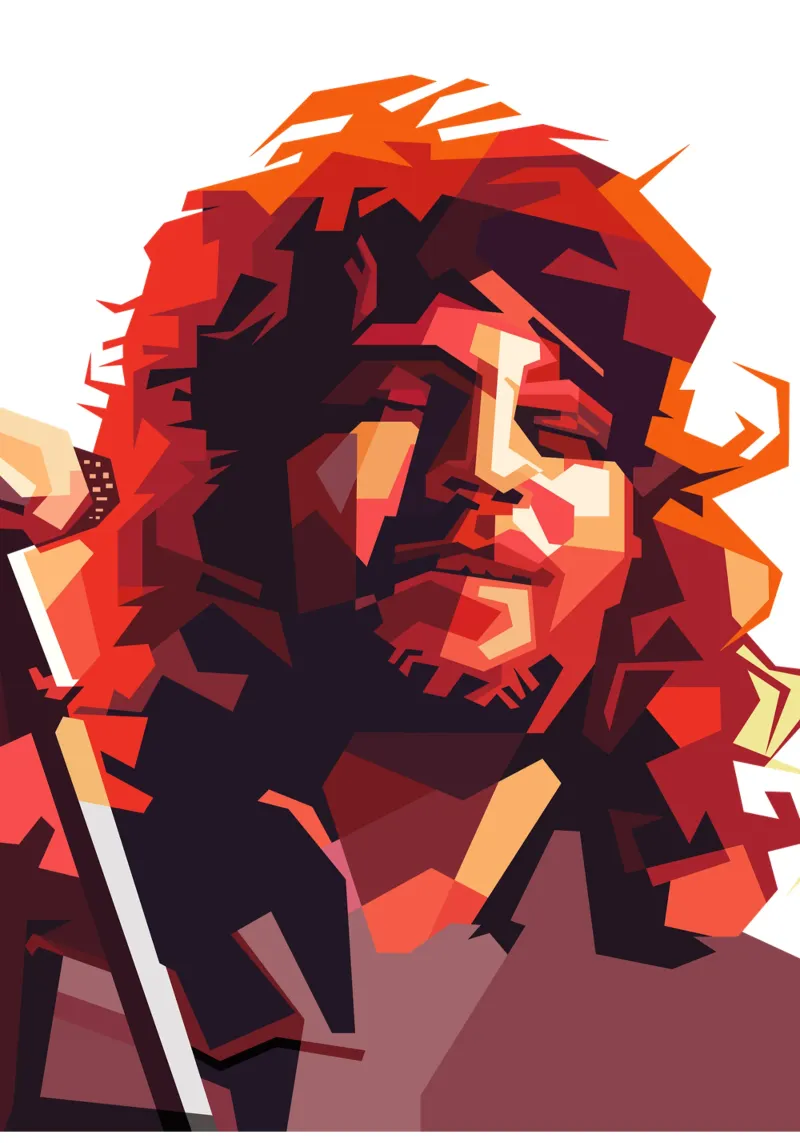 Ian Gillan Cantante dei Deep Purple Arte Retrò poster con telaio in alluminio da Artkreator