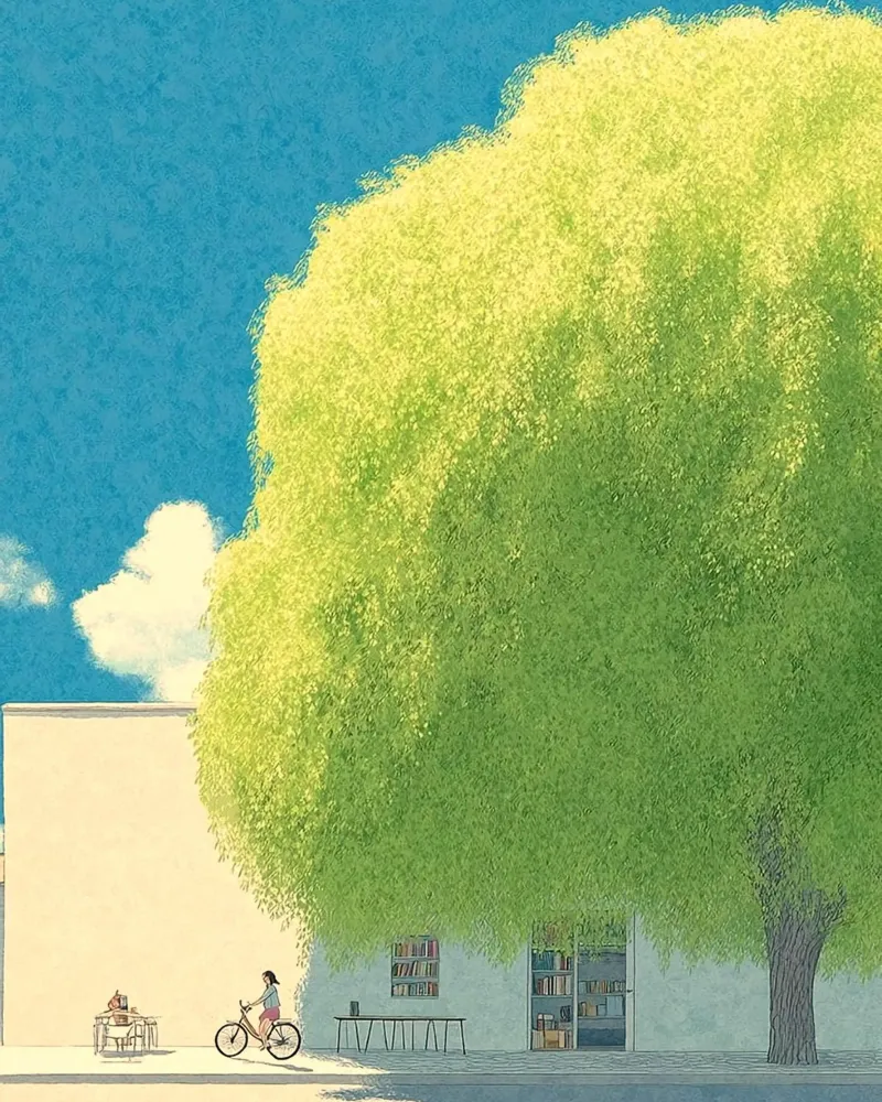 big tree shadow poster con telaio in legno da carsa