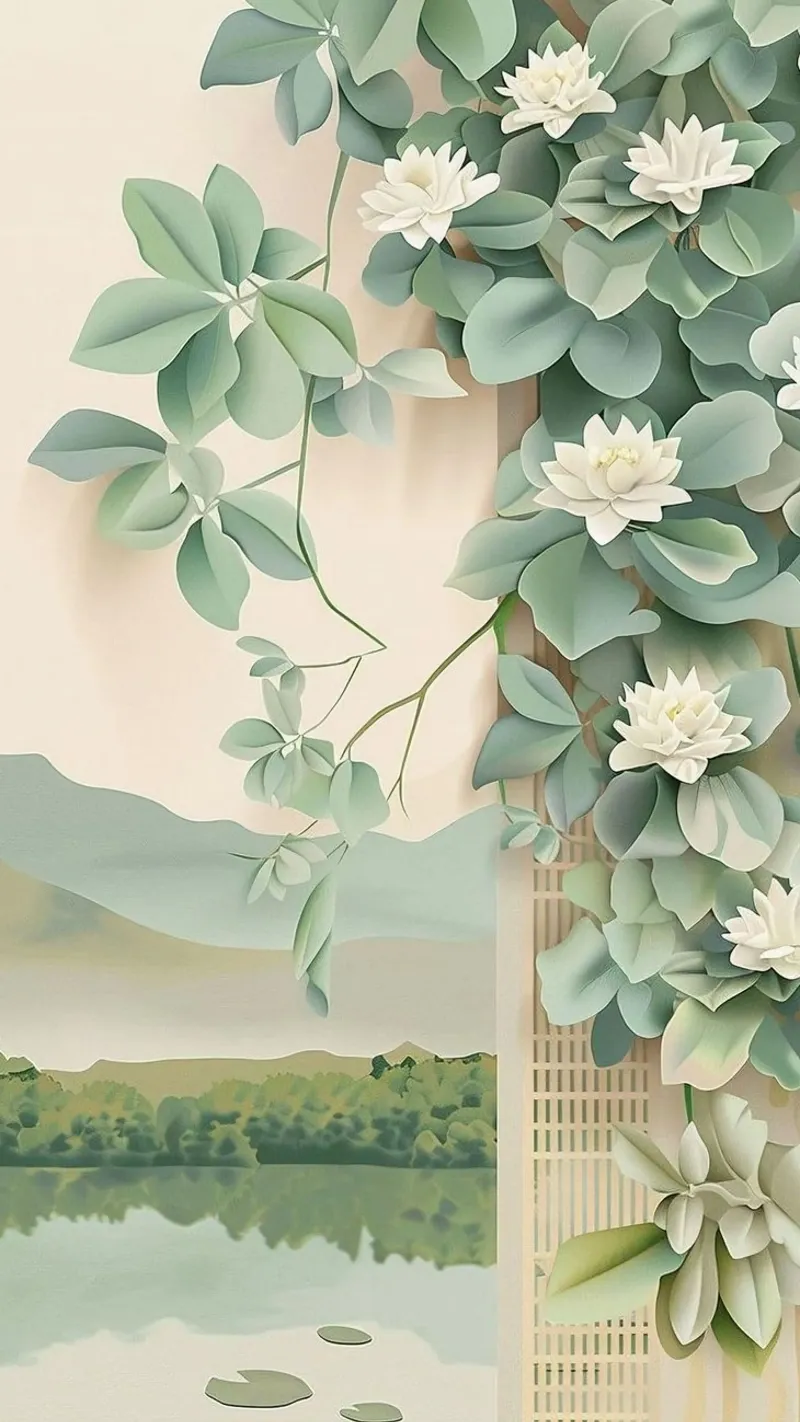the calm tree on wall canvas with Floater frame by carsa