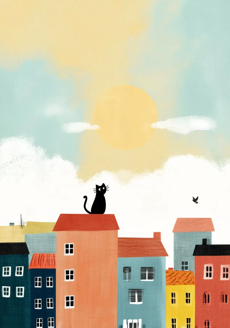 Cat on the Roof poster da Kiara
