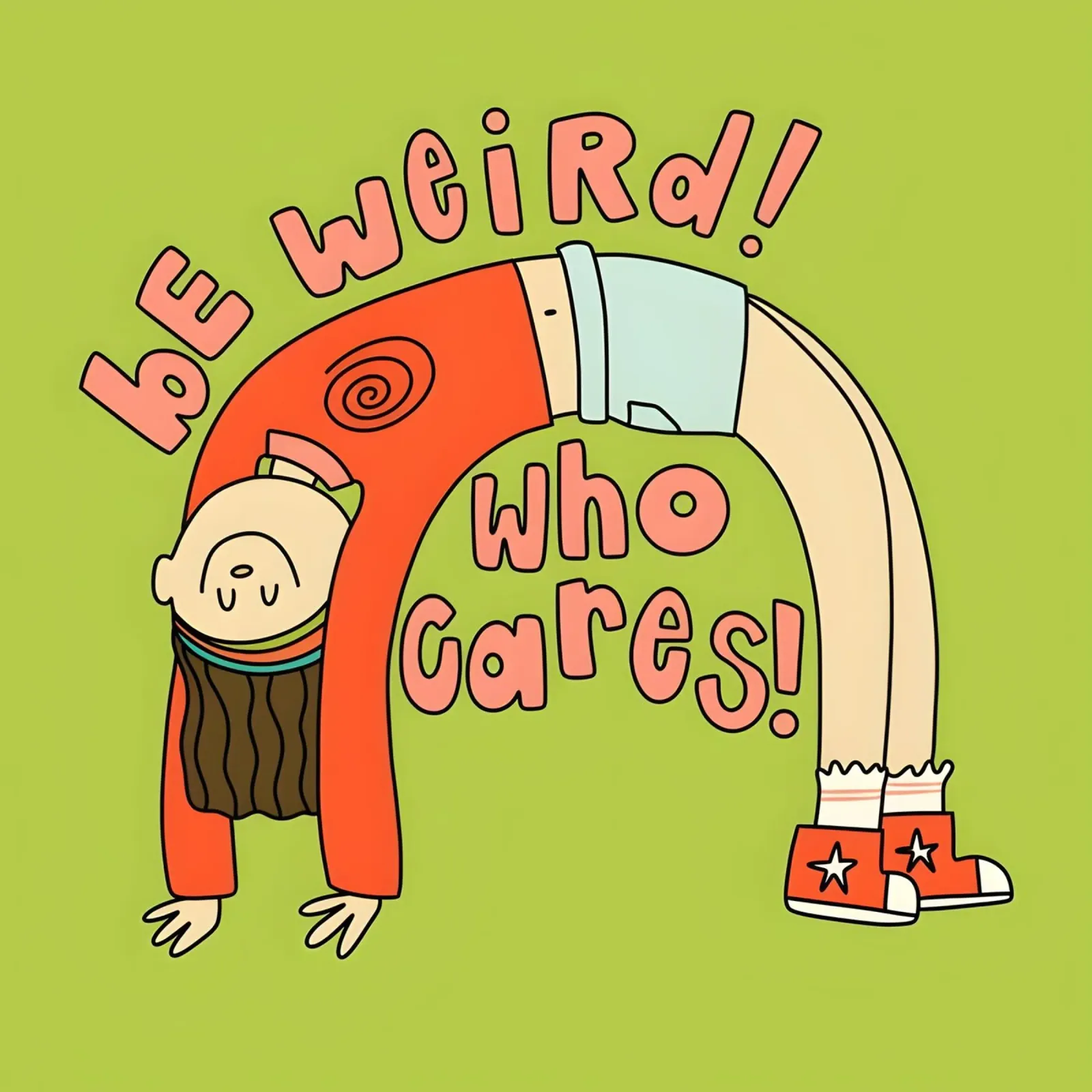 "bE weiRd! who çares! canvas with Floater frame by Type & Tape