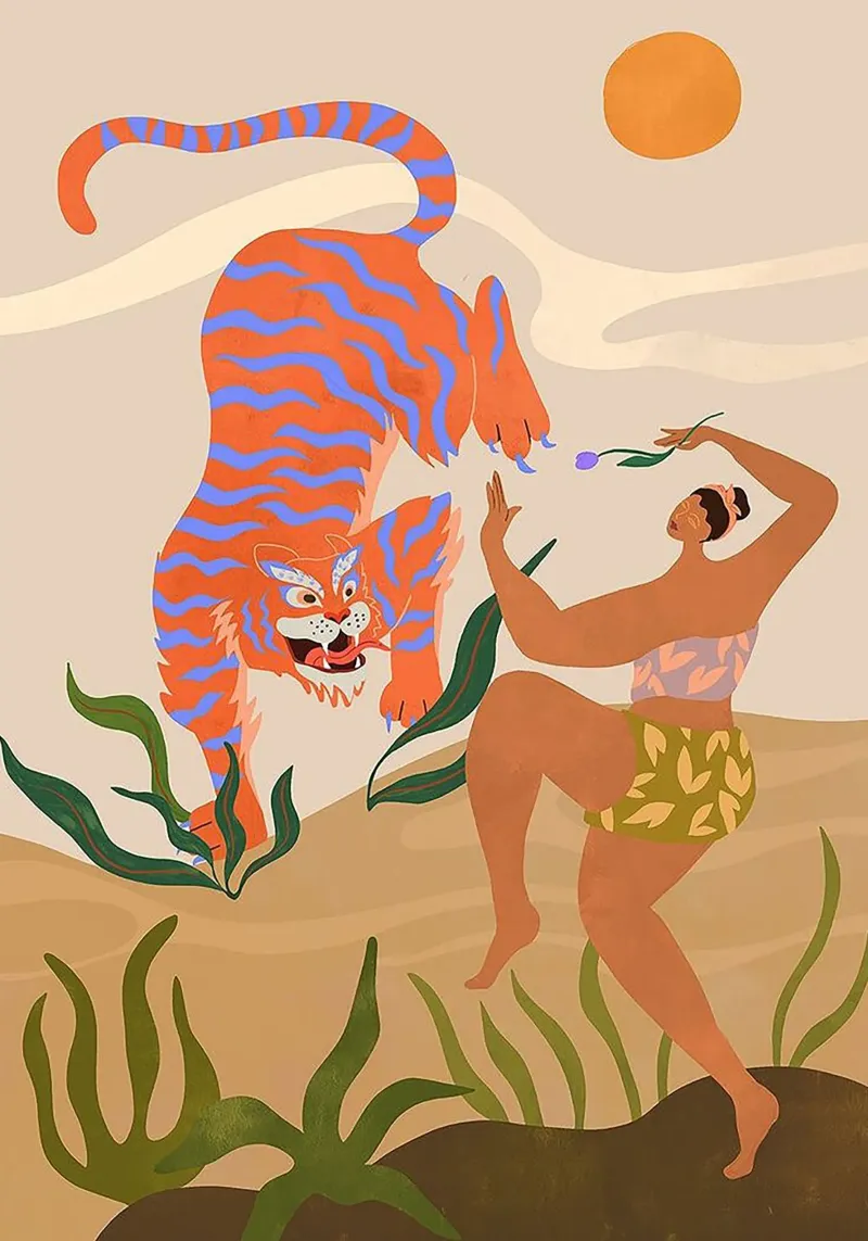 La danza del coraggio poster con telaio in legno da Yorke Studio