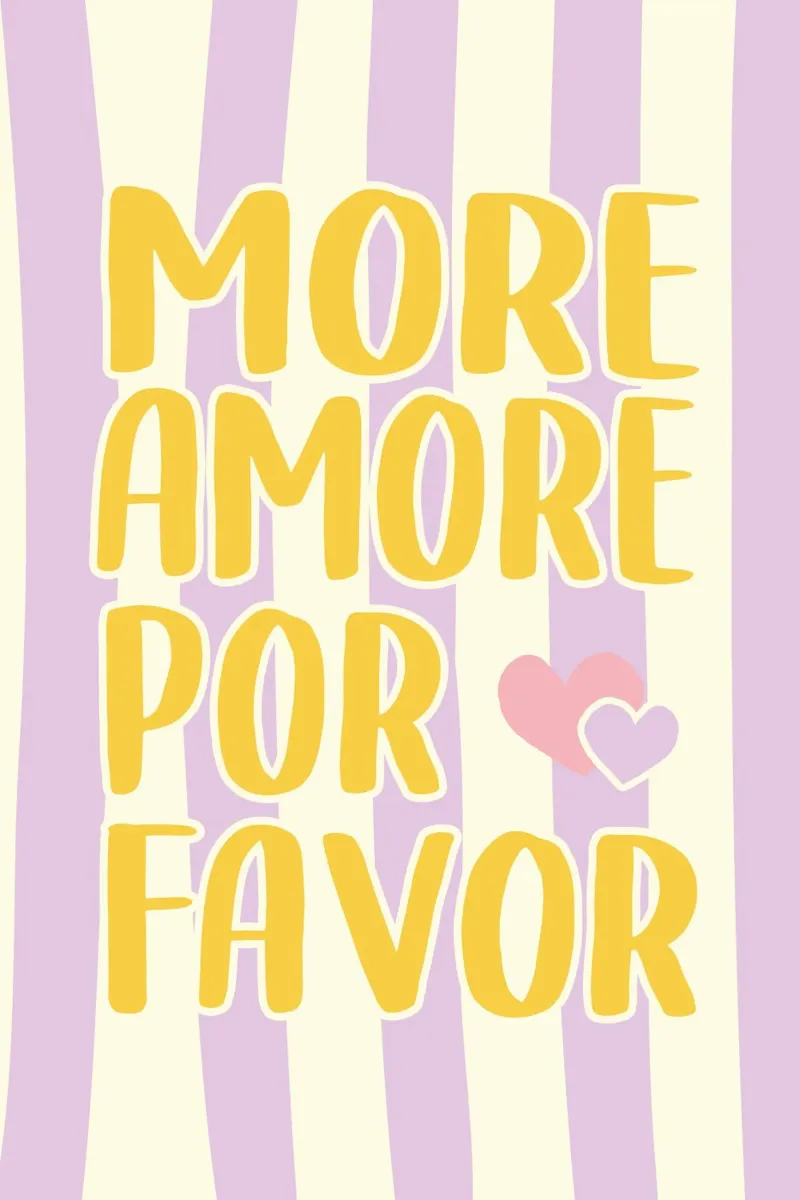 Meer Amore por Favore - Lila boter canvas met Baklijst van Malou-Studio