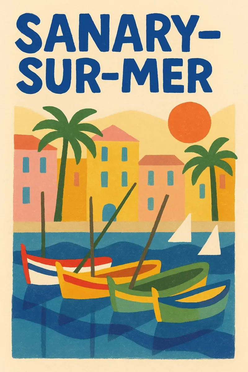 Poster d'epoca Sanary-sur-Mer poster con telaio in plastica da JETLAG | affiches voyage