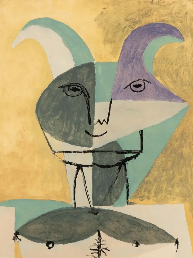Animale astratto Picasso poster con telaio in legno da Günstiger Laden