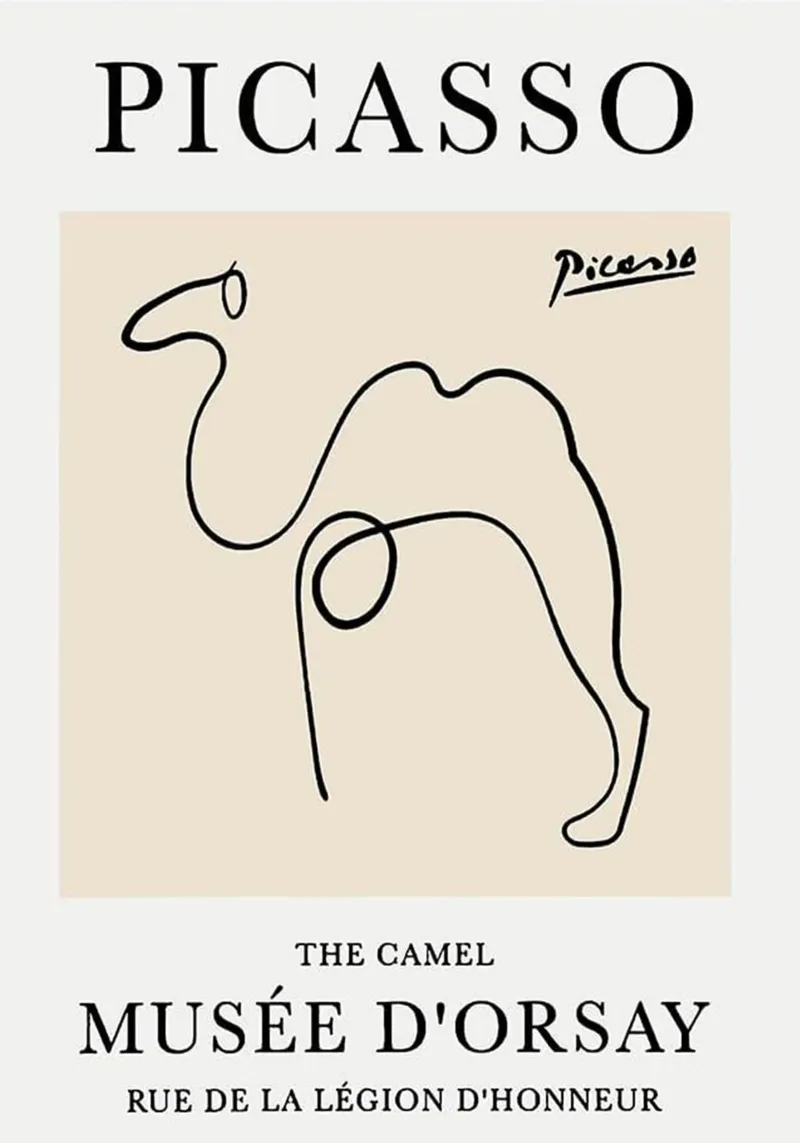 Picasso - The Camel poster con telaio in alluminio da Günstiger Laden