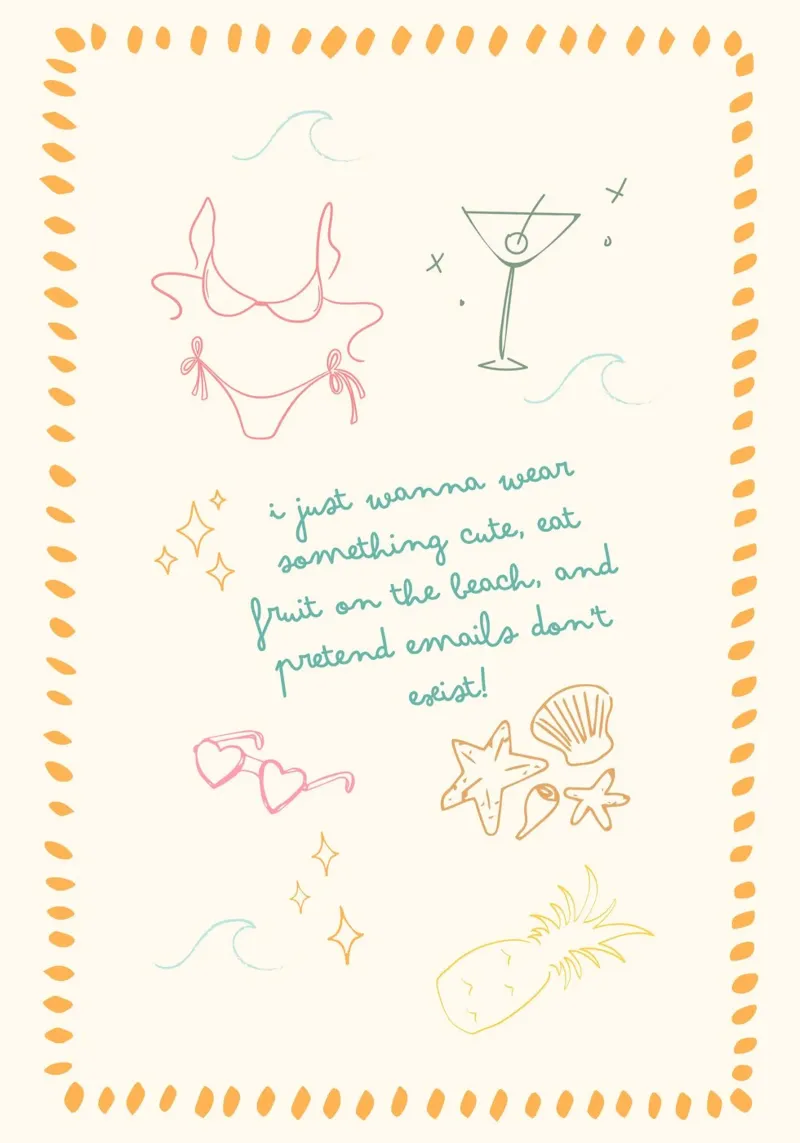 Beach Vibe Poster, Sommer Zitat, Ästhetischer Kunstdruck Poster mit Aluminium Rahmen von dawnthesea