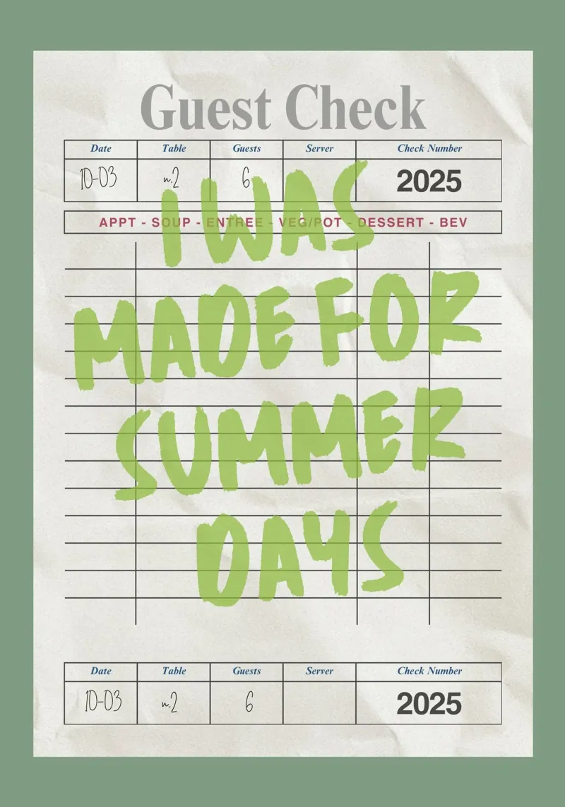 Made For Summer Days, Citazione retrò, Guest Check Art tela con Cornice a cassetta da dawnthesea