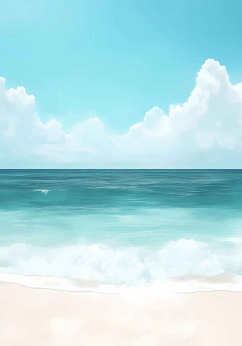 Eindeloos zeezicht, kust horizon, strand kunstdruk canvas met Baklijst van dawnthesea