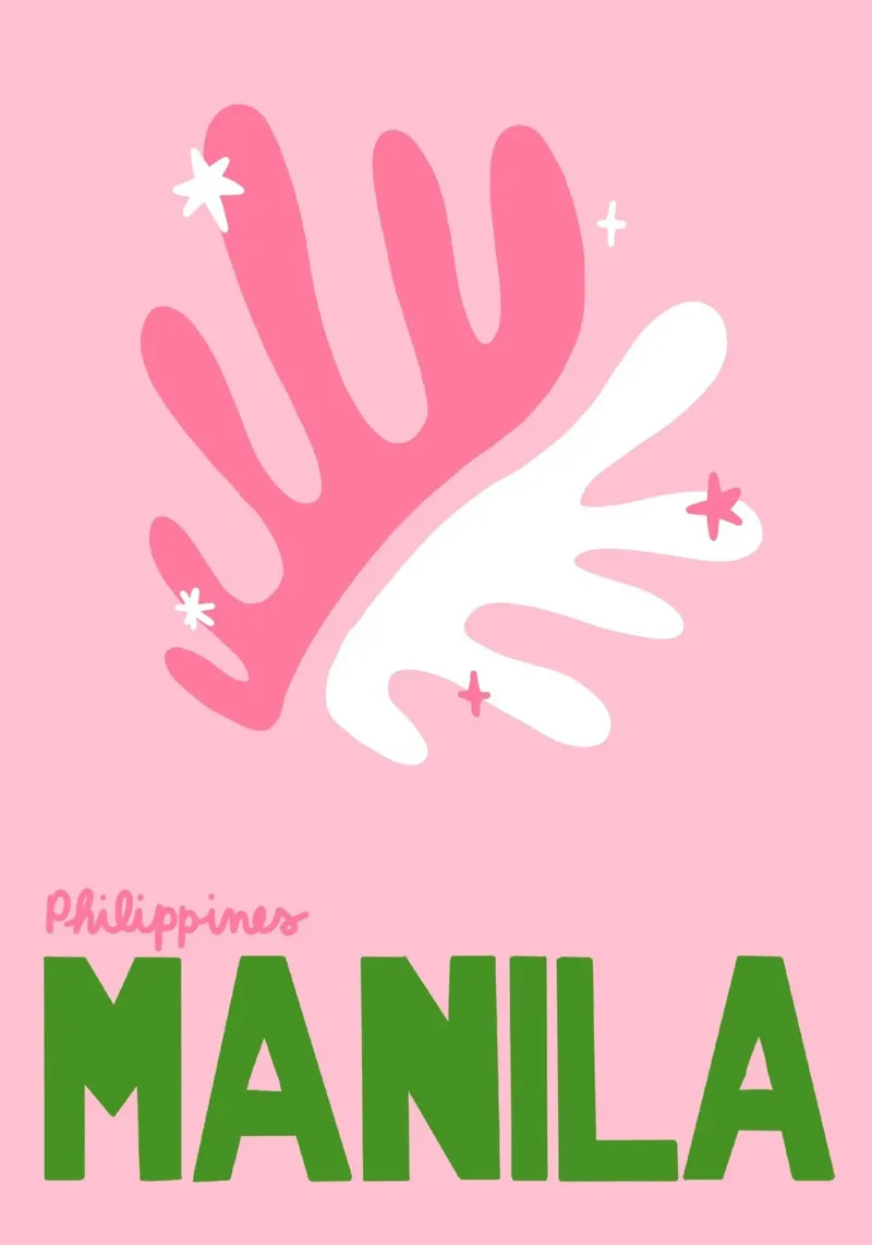 Manila Filipinas, Viajes Retro, Estilo Matisse poster con marco de aluminio de dawnthesea