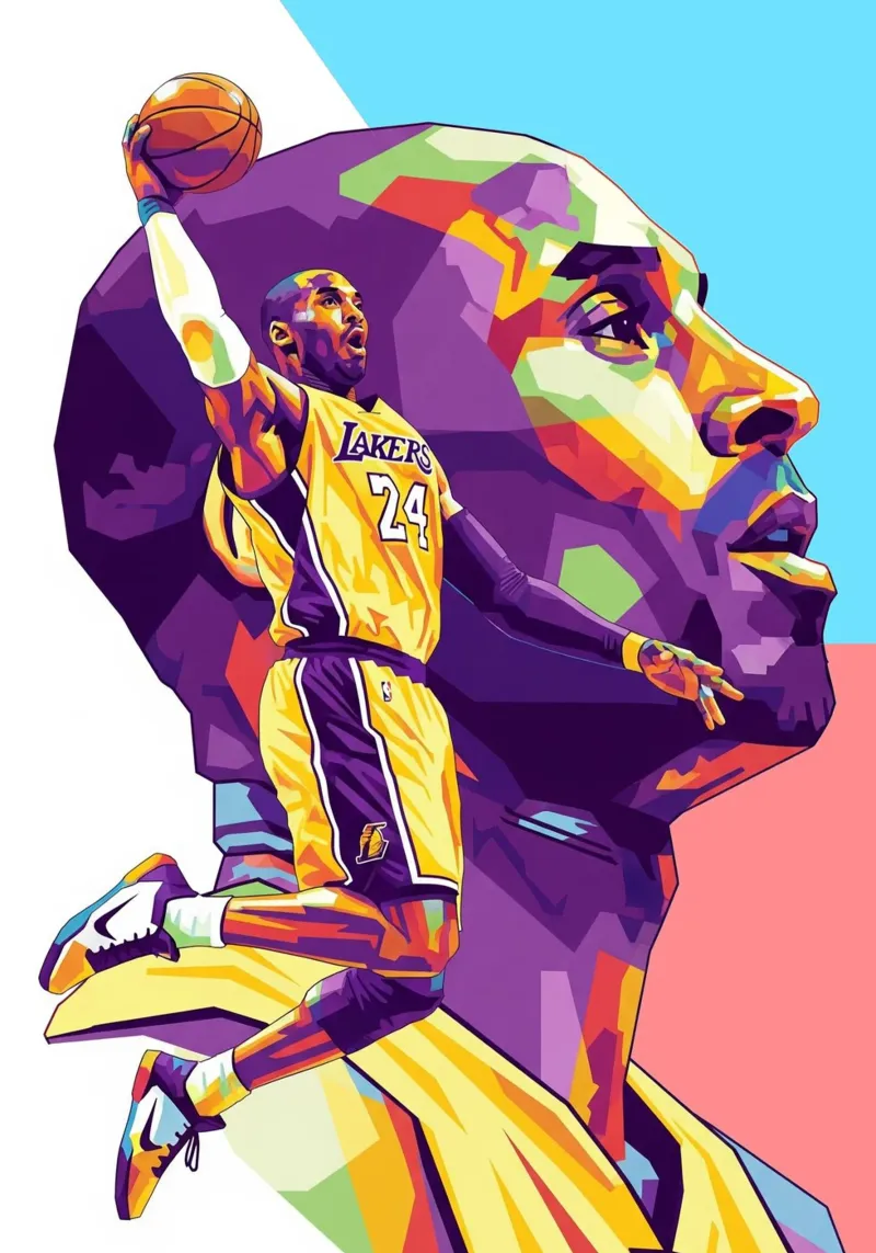 Kobe Bryant in liefdevolle herinnering canvas met Baklijst van Hantamrata