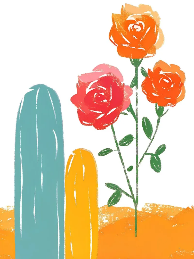 Rosa e cactus poster da PREKETEWE