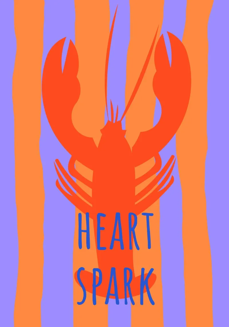 heart spark. Lobster. poster con telaio in alluminio da FRICKE DESIGN