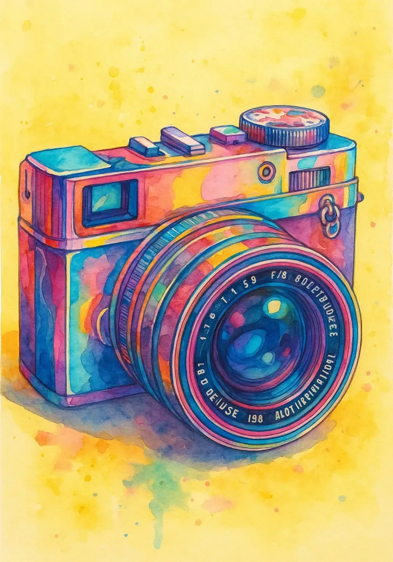 macchina fotografica vecchio quadro d'epoca tela con Cornice a cassetta da kroocoot